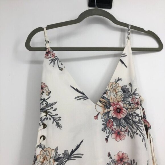 Bishop + Young white floral V neck cami slip mini dress SP - Picture 5 of 15
